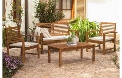 Kreta 4 személyes kerti társalgó szett akácfából 100x50 cm asztallal 174900 - 2