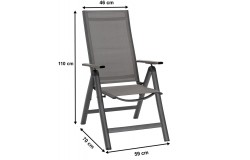 Spring kültéri összecsukható, dönthető háttámlás alumínium szék 39900 - 4
