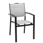 Alberto rakásolható alacsonytámlás alumínium szék fekete-ezüstszürke 35700 - 1