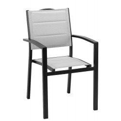 Alberto rakásolható alacsonytámlás alumínium szék fekete-ezüstszürke