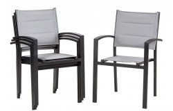 Alberto rakásolható alacsonytámlás alumínium szék fekete-ezüstszürke 35700 - 2