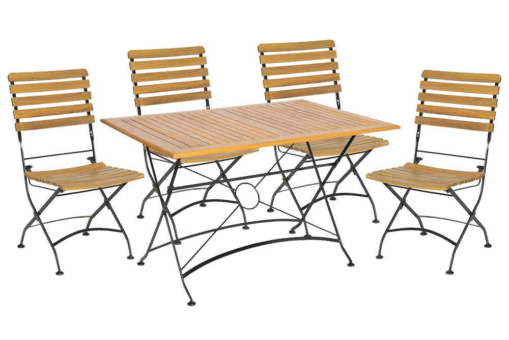Lindau sörkerti szett 4 szék és 120x80cm asztal akácfa 225900 - 1