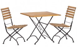 Lindau sörkerti szett 2 szék és 80x80cm asztal akácfa 132500 - 1