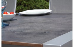 Kültéri étkező asztal alumínium váz HPL asztallap 180x80cm platina 349900 - 2
