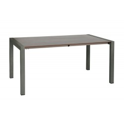Kültéri kihúzható étkező asztal 160-220cm alumínium váz HPL asztallap antracit