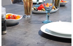 Kültéri kihúzható étkező asztal 160-220cm alumínium váz HPL asztallap antracit 455900 - 4