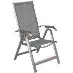 Kültéri étkezőszett 4 összecsukható csíkos szék 180x80cm asztal alumínium-HPL platina 625900 - 5