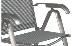 Kültéri étkezőszett 4 összecsukható csíkos szék 180x80cm asztal alumínium-HPL platina 625900 - 7