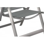 Kültéri étkezőszett 4 összecsukható csíkos szék 180x80cm asztal alumínium-HPL platina 625900 - 8