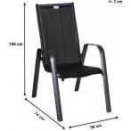 Kültéri étkezőszett 160-220cm kihúzható asztal 4 rakásolható szék alumínium-HPL antracit 684900 - 8