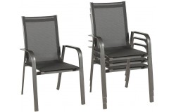 Kültéri étkezőszett 160-220cm kihúzható asztal 4 alacsonytámlás rakásolható szék alumínium-HPL 709900 - 9