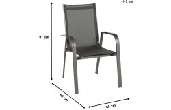 Kültéri étkezőszett 160-220cm kihúzható asztal 4 alacsonytámlás rakásolható szék alumínium-HPL 709900 - 11
