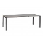 Kültéri étkezőszett 160-220cm kihúzható asztal 6 alacsonytámlás rakásolható szék alumínium-HPL 837900 - 4