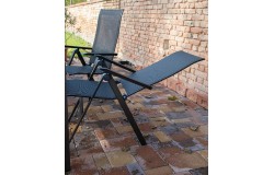 Kültéri étkezőszett 160-220cm kihúzható asztal 4 összecsukható szék alumínium-HPL antracit 698900 - 3