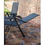 Kültéri étkezőszett 160-220cm kihúzható asztal 4 összecsukható szék alumínium-HPL antracit 698900 - 3