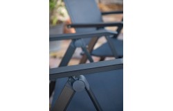 Kültéri étkezőszett 160-220cm kihúzható asztal 6 összecsukható szék alumínium-HPL antracit 819900 - 9