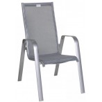Acatop rakásolható magastámlás alumínium szék platina-szürke csíkos 64900 - 1