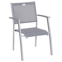 Acatop rakásolható alacsonytámlás alumínium szék platina-szürke csíkos
