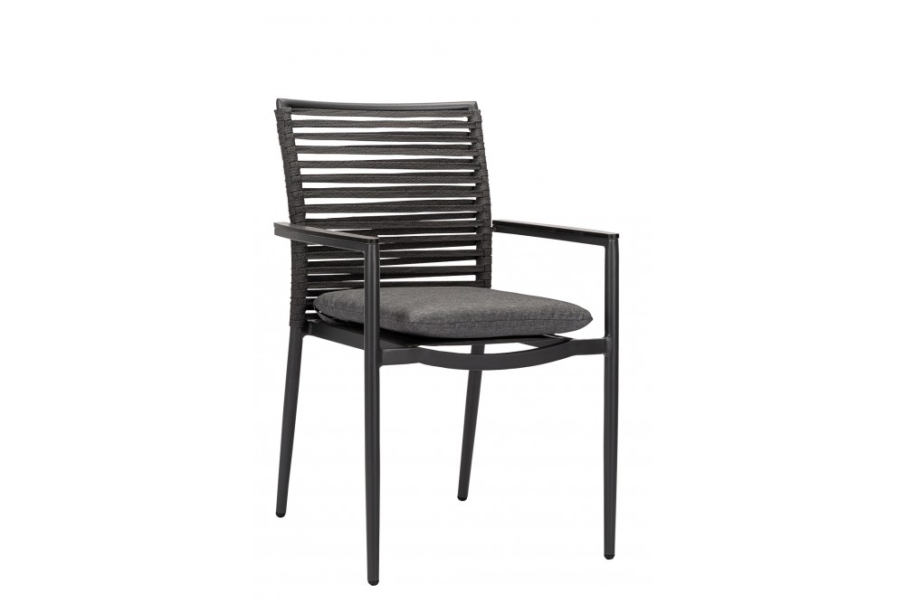 New Jersey rakásolható alacsonytámlás alumínium bisztró szék antracit 49900 - 1