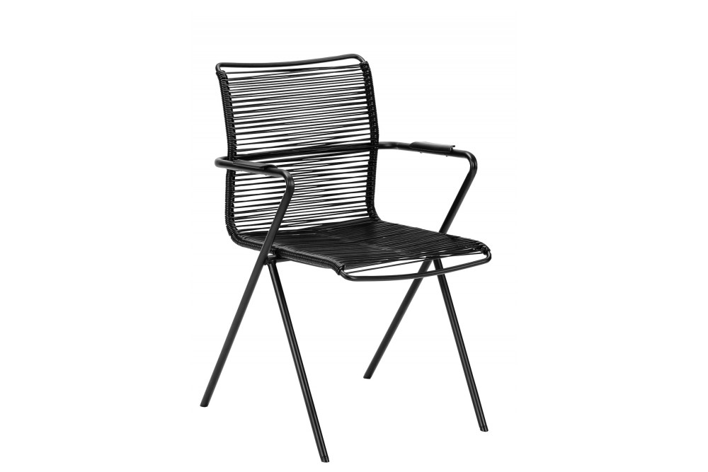 Alpha kültéri rakásolható kartámaszos szék fekete fonattal 39900 - 1