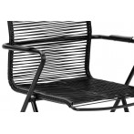 Alpha kültéri rakásolható kartámaszos szék fekete fonattal 39900 - 2