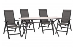 Spring kültéri étkezőszett 160x80cm asztal 4 összecsukható szék 330900 - 1