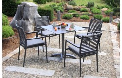 New Jersey kültéri bisztró szett alumínium váz 80x80cm HPL asztal 4 rakásolható szék 339900 - 1