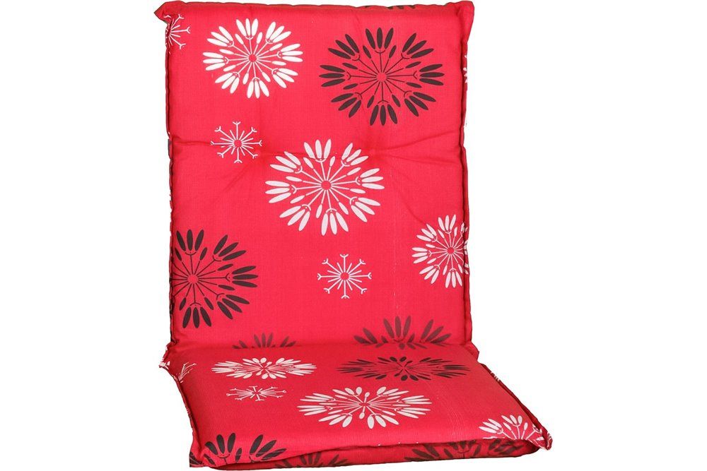 Baha virágmintás piros párna alacsonytámlás székhez 101x50x6cm 6500 - 1