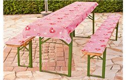 Sörpad párna és terítő piros kockás (220x70cm méretű asztalhoz)