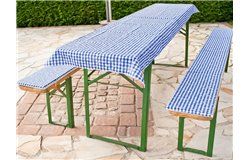 Sörpad párna és terítő kék kockás (220x70cm méretű asztalhoz)