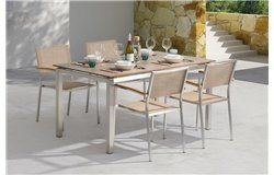 Wells Kerti étkező szett, 150x90 asztal és négy szék, időjárásálló (HPL-acél) 489900 - 1