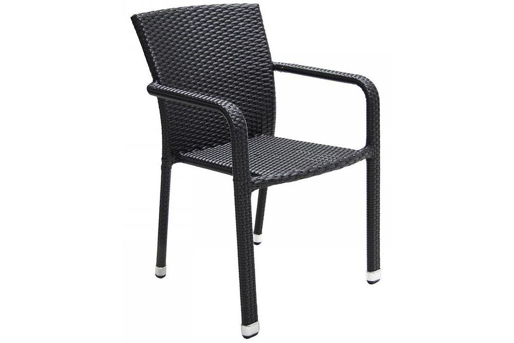 Carlos kültéri rakásolható alumínium szék karfával fekete 36900 - 1