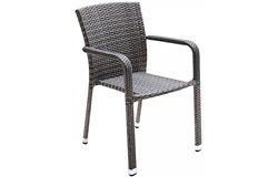 Carlos kültéri rakásolható alumínium szék karfával szürke