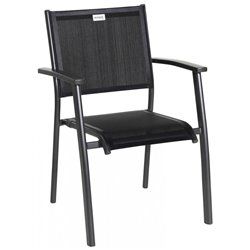 Acatop rakásolható alacsonytámlás alumínium szék antracit-fekete