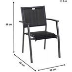 Acatop rakásolható alacsonytámlás alumínium szék antracit-fekete 46900 - 5