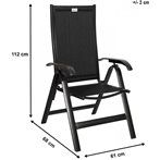Acatop kültéri összecsukható alumínium szék antracit-fekete 69900 - 8
