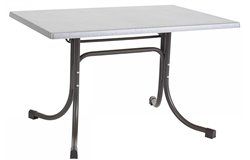 Összecsukható bisztró asztal 120x80cm antracit-inox (topalit)