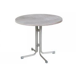 Összecsukható kerek bisztró asztal 80cm platina-cementszürke (topalit)